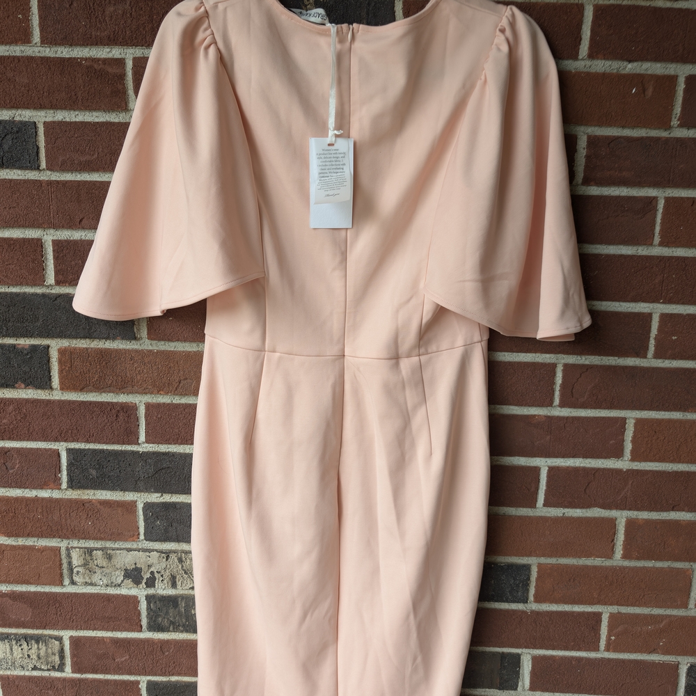 Grace Karin Soft Peach Long Sleeve Dress